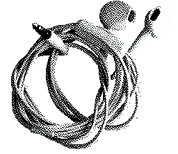 A dithered retro-styled image of  Earphones