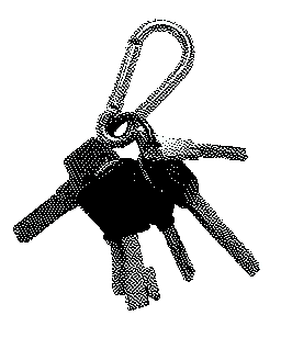 A dithered retro-styled image of  Home keys